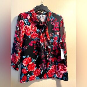 Beautiful Elle scarf blouse.